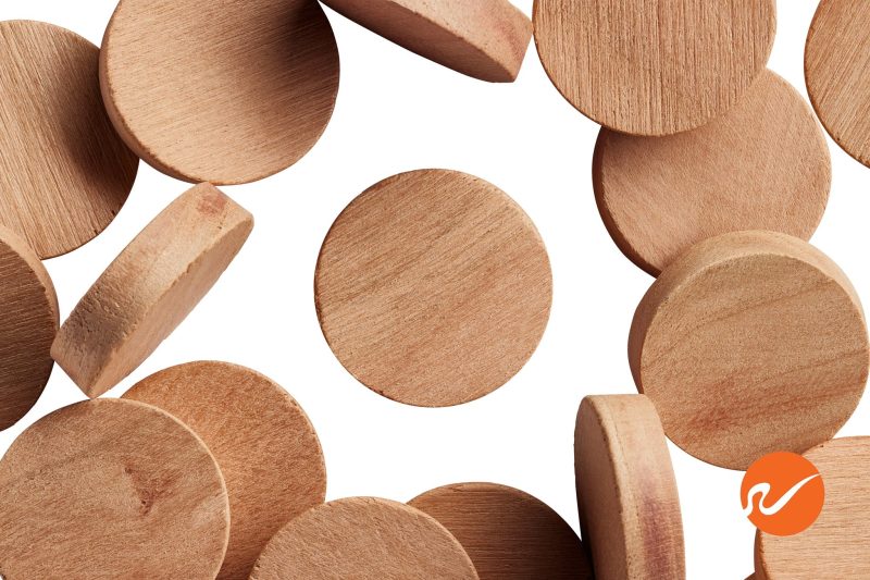 5 1000 CHE FWP SG 1 inch Cherry Wood Plugs Face Grain Overhead