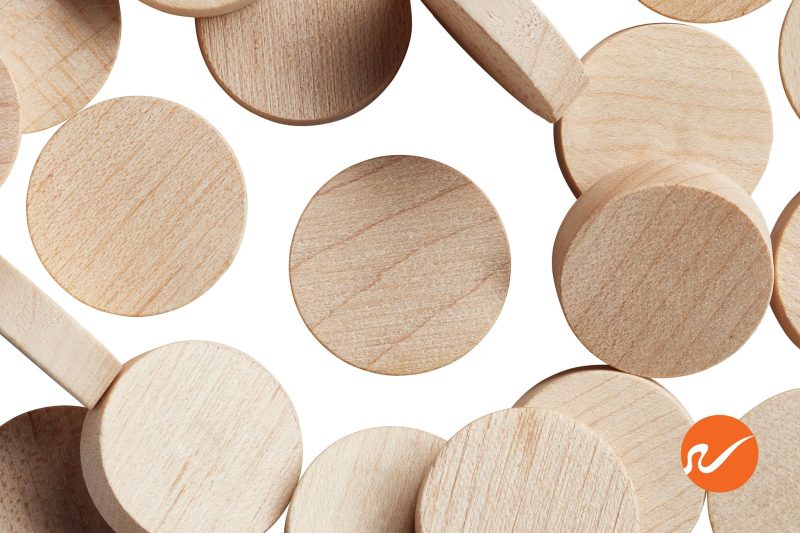 5 1000 MAP FWP SG 1 inch Maple Wood Plugs Face Grain Overhead