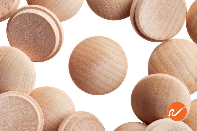 5 1000 MAP MWP 1 inch Maple Button Top Wood Plugs Overhead