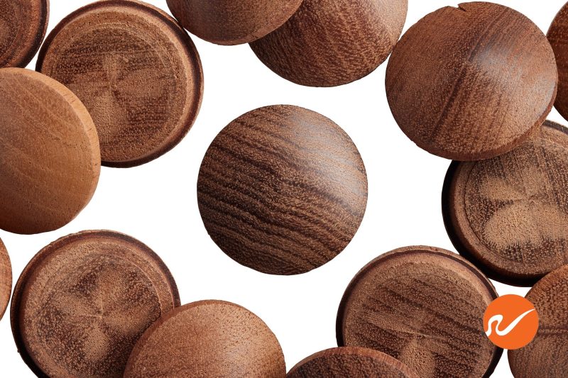 5 1000 MGY MWP 1 inch Mahogany Button Top Wood Plugs Overhead