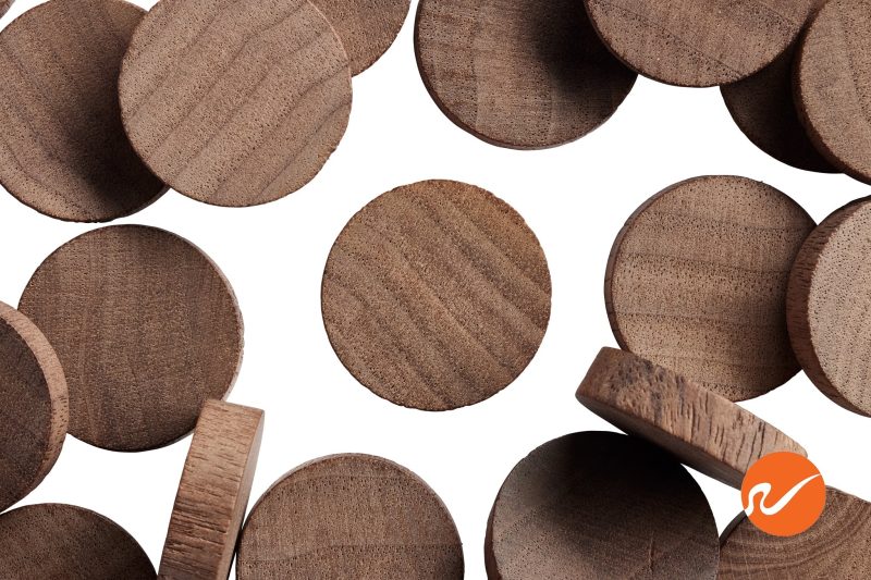 5 1000 WAL FWP 1 inch Walnut Wood Plugs End Grain Overhead