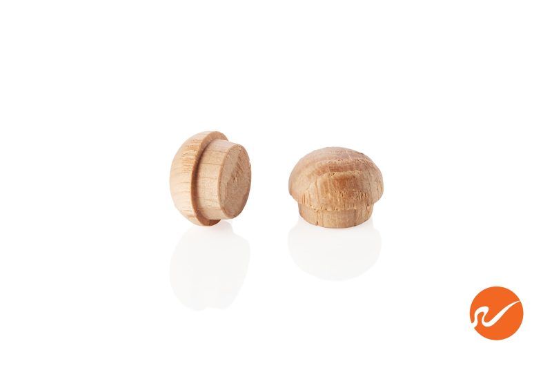 5 437 OAK MWP 7 16 inch Oak Button Top Wood Plugs Group