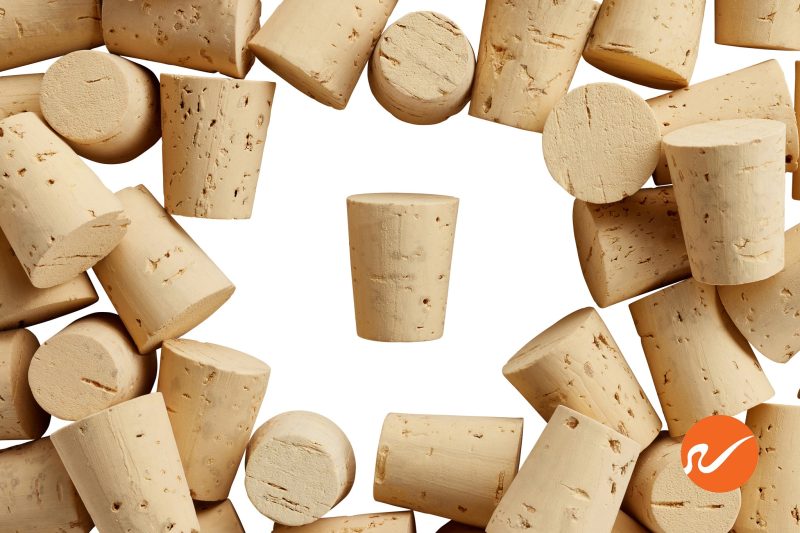 6 R07 EXTR CS Size 7 Extra Select Cork Stoppers Tapered Corks WidgetCo Overhead