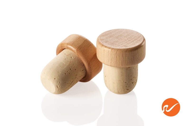 6 TT 19 5 WO V 19 5mm Natural T Corks Wood Tops Bar Top Corks Group