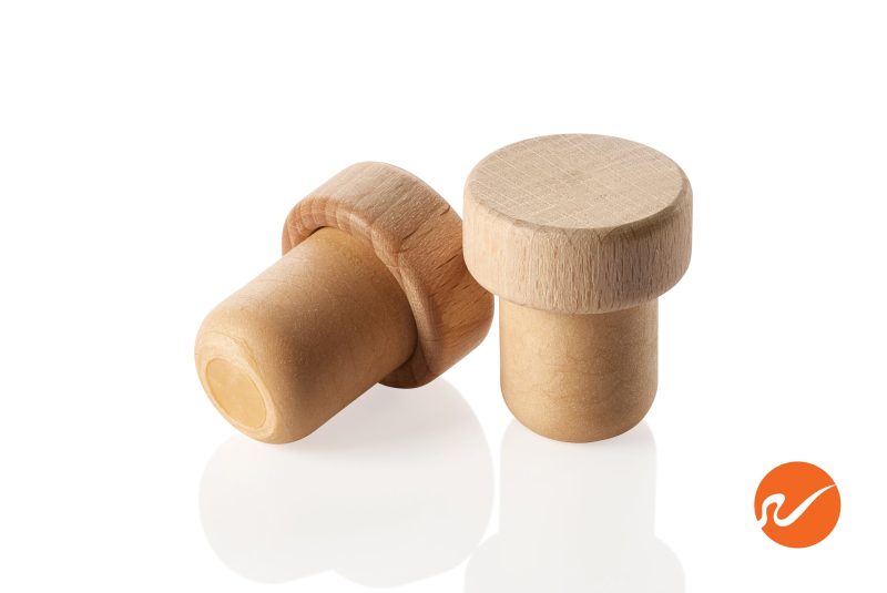 6 TT SYN 19 WO 19 5mm Synthetic T Corks Wood Tops Bar Top Corks Group