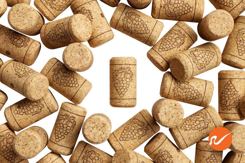 6 WAGG R 4423 WC Agglomerated Wine Corks Regular Overhead