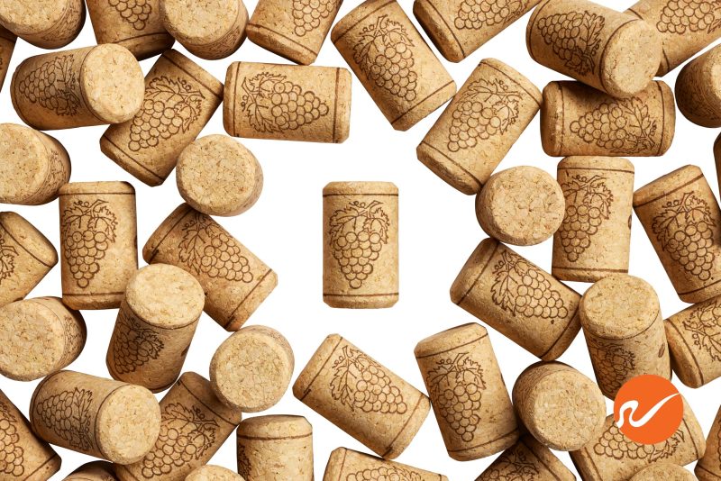 6 WAGG S 3823 WC Agglomerated Wine Corks Short Overhead