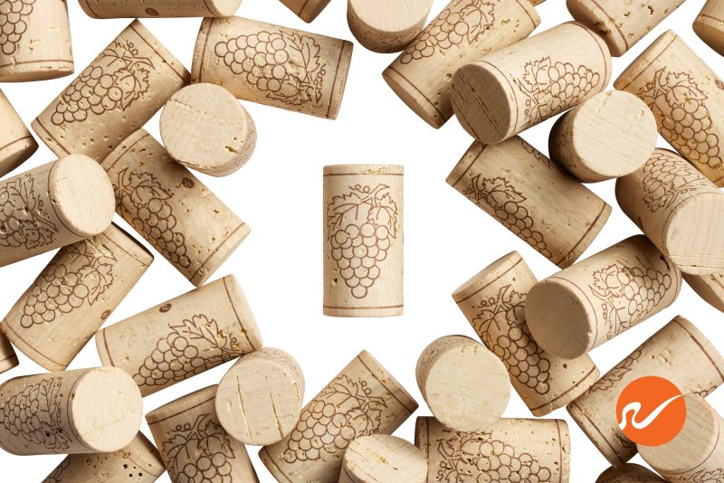 6 WFLO 4524 WC Flor Quality Natural Wine Corks Overhead