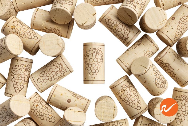 6 WSUP 4524 WC Super Quality Natural Wine Corks Overhead