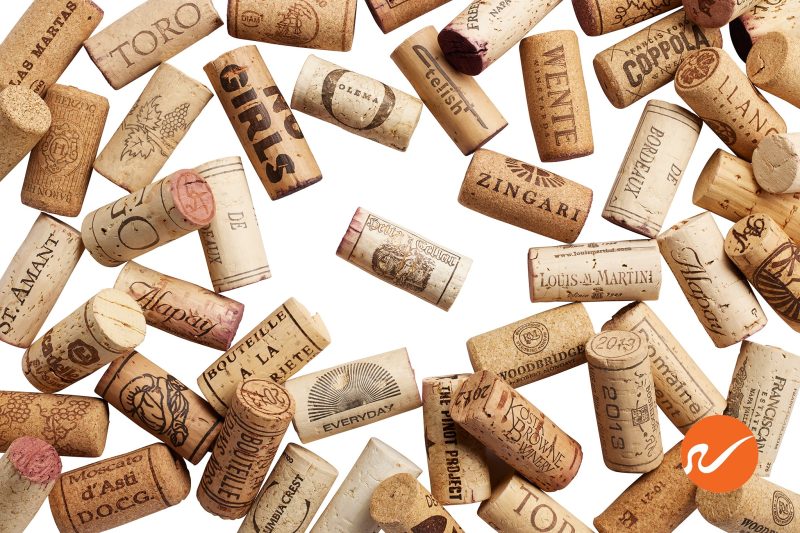 6 WUSED AAA Used Wine Corks Grade A Overhead