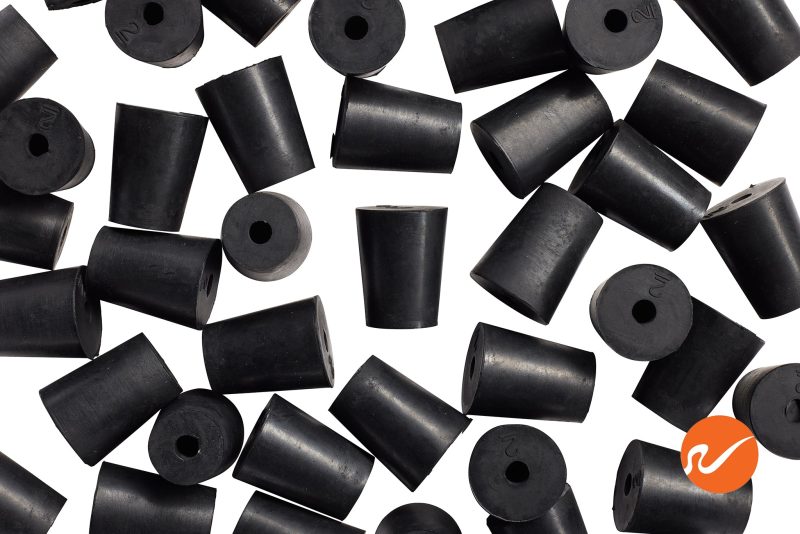 7 R02 1 EPDM RS Size 2 Rubber Stoppers with 1 hole Overhead