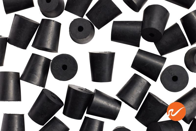 7 R03 1 EPDM RS Size 3 Rubber Stoppers with 1 hole Overhead