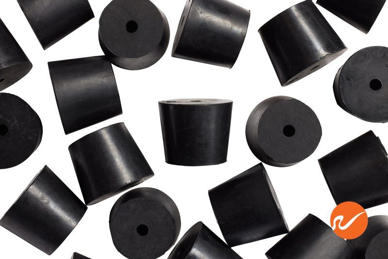 7 R06 1 EPDM RS Size 6 Rubber Stoppers with 1 hole Overhead