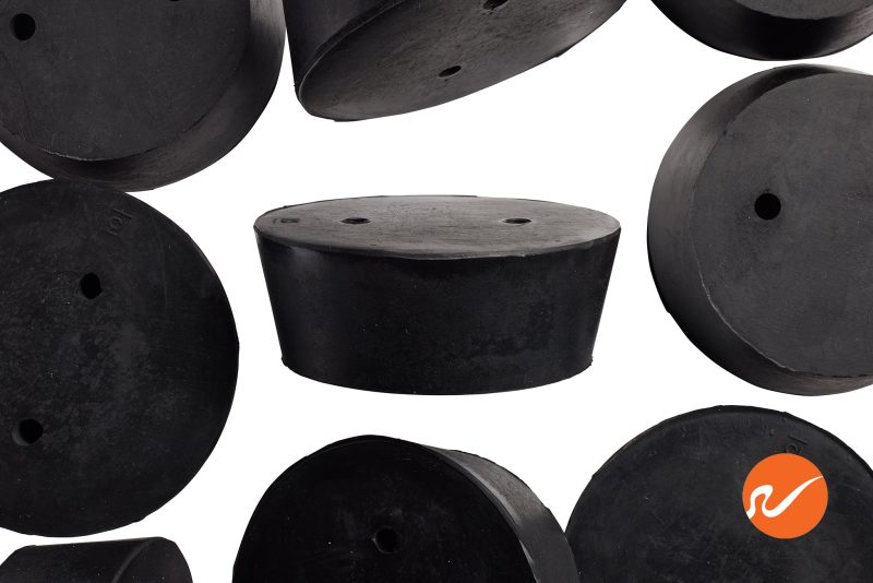 7 R13 2 EPDM RS Size 13 Rubber Stoppers with 2 holes Overhead